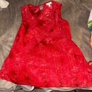 Dressbarn Vibrant Red Textured Top